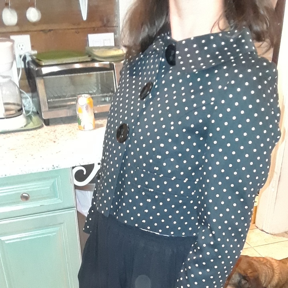 Cute cropped polka dot jacket